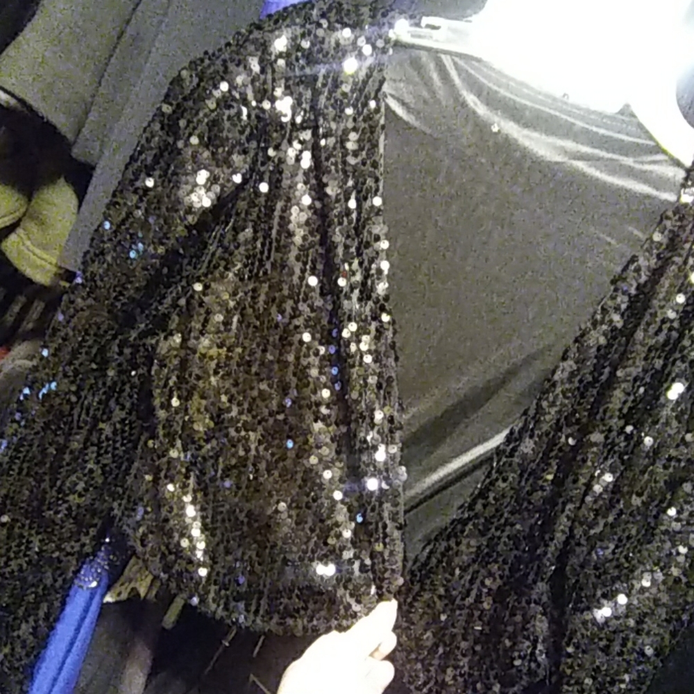 Black Sequence Evening Top Size L - image 2